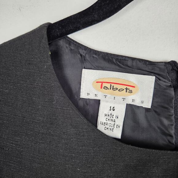 Vintage Talbots Black Linen Blend Floral Embroidered Maxi Dress Size 14 Petite - Picture 8 of 10